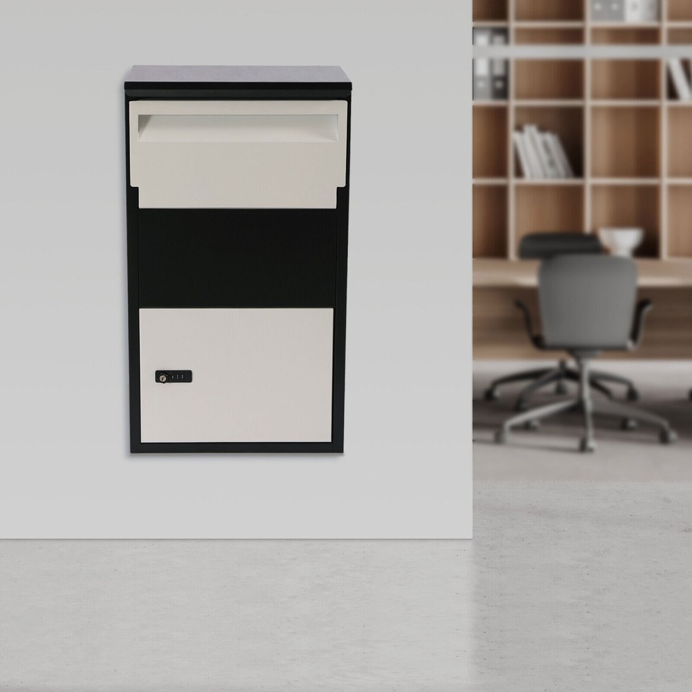 Package Delivery Box Mail Parcel Drop Mailbox Home Container Porch Outdoor Black