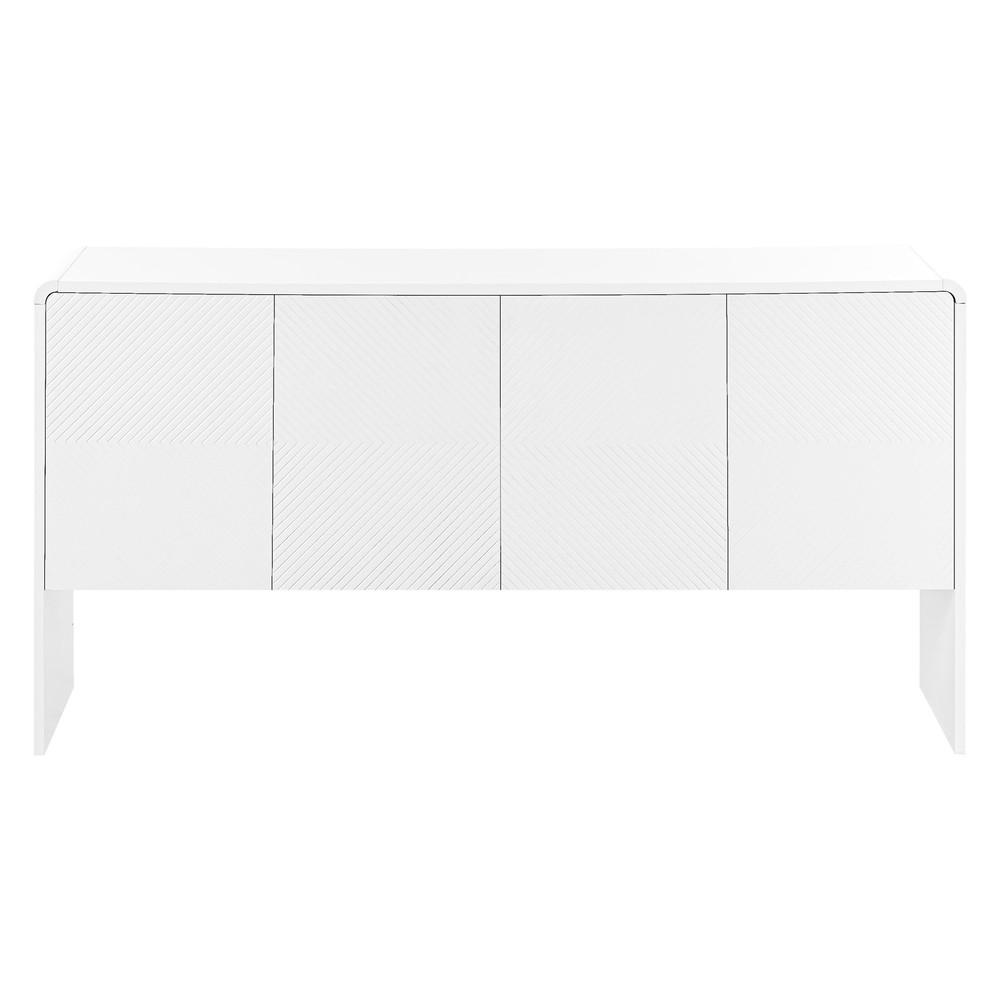 Sturdy Construction 60" Large Storage Space Sideboard with 4 Doors