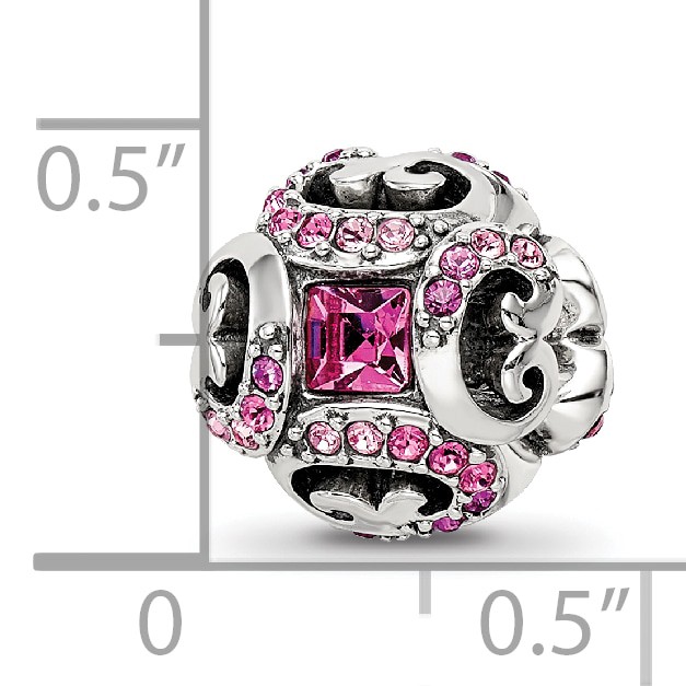 Silver Reflections with Crystals Renaissance Bead QRS3471