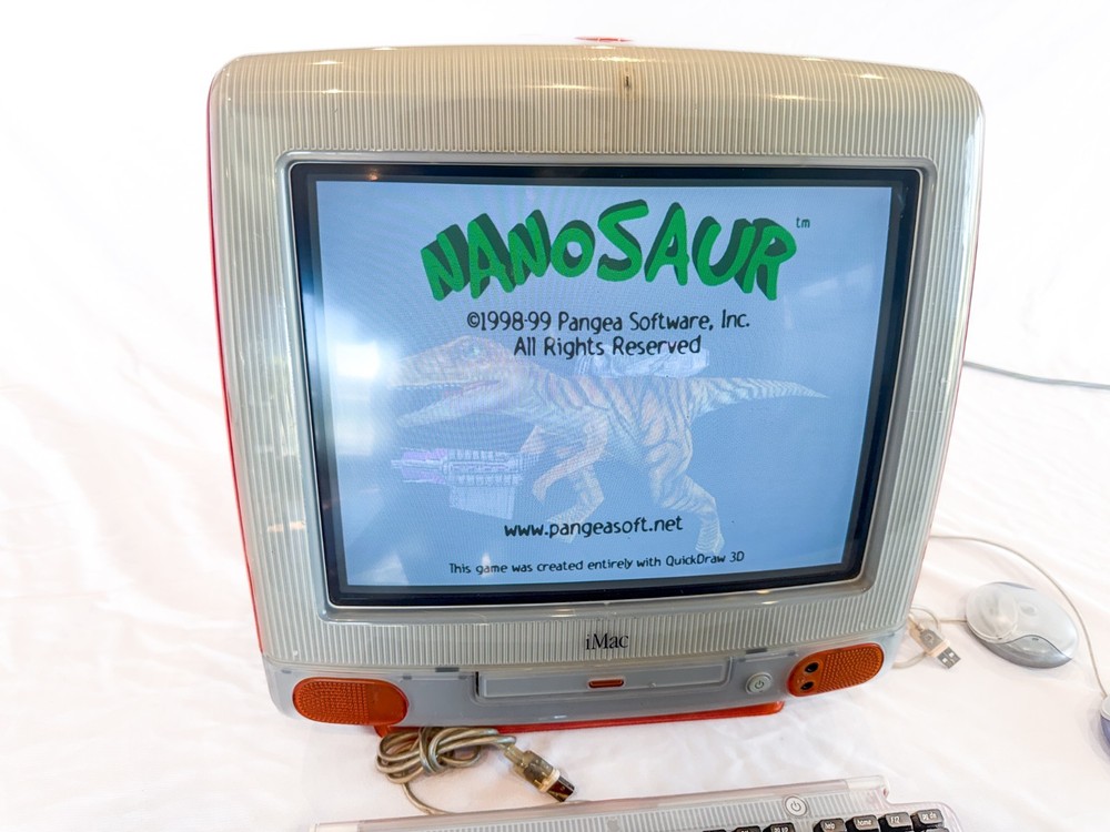 Apple iMac G3 Tangerine WORKING with Keyboard, Mouse, Apps, Game, Good condition