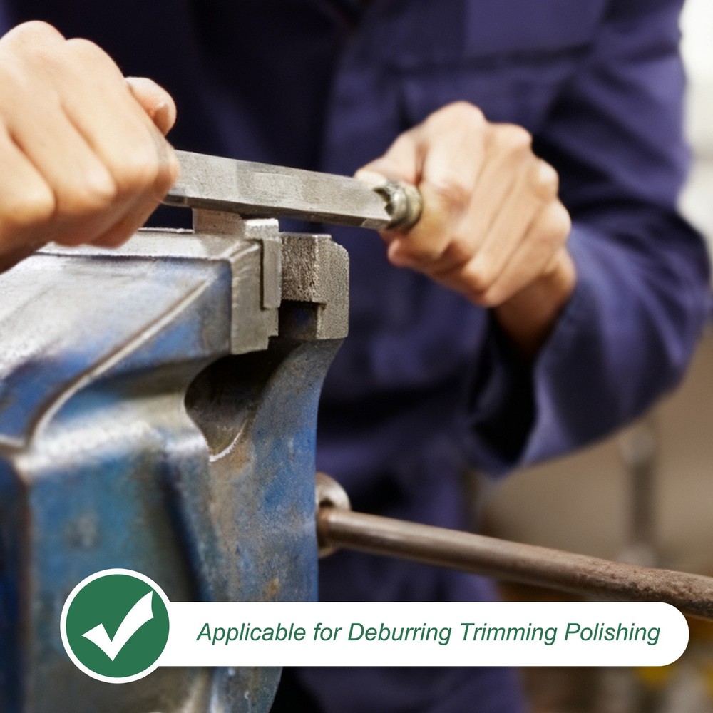 6" Round Medium Cut File Medium File with Plastic Handle, Grey/Yellow-Green