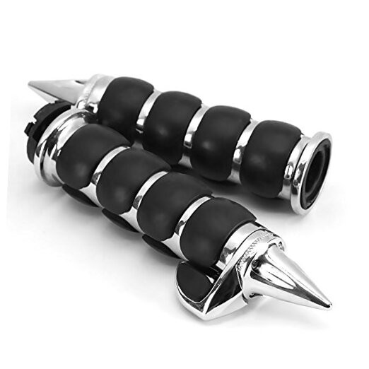 1 Pair Hand Grips Chrome Black-B(with Throttle Assist)