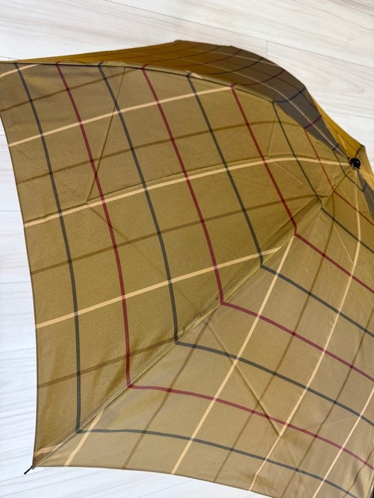 Burberry Folding Umbrella Checked Pattern Compact Ready to Use Authentic