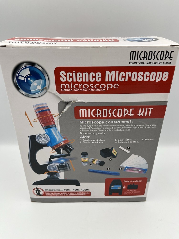 Science Microscope Educational Series 1200x 400x 100x Magnification