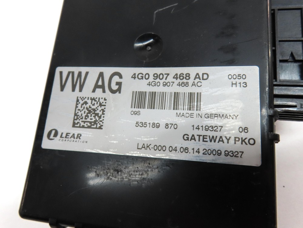 2015 AUDI A7 (C7 4G8) GATEWAY CONTROL MODULE 4G0907468