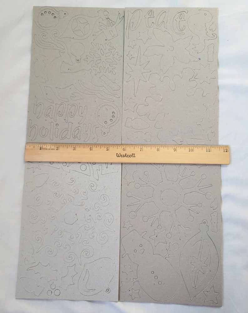 2 Pack Basic Grey Holiday Chipboard Adhesive Embellishments Christmas Stickers
