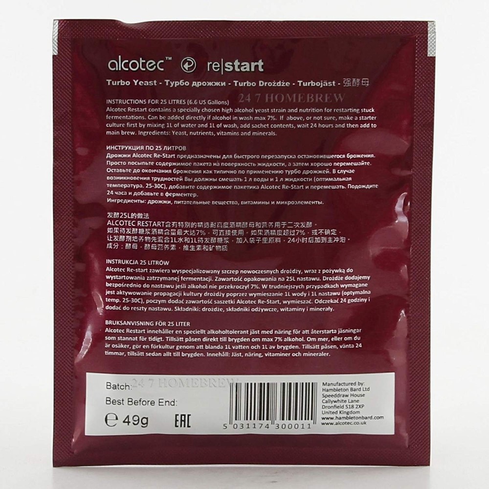 Alcotec Re-start Yeast