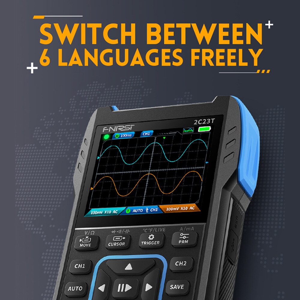FNIRSI 2C23T Handheld Digital Oscilloscope Multimeter+ Function Signal Generator