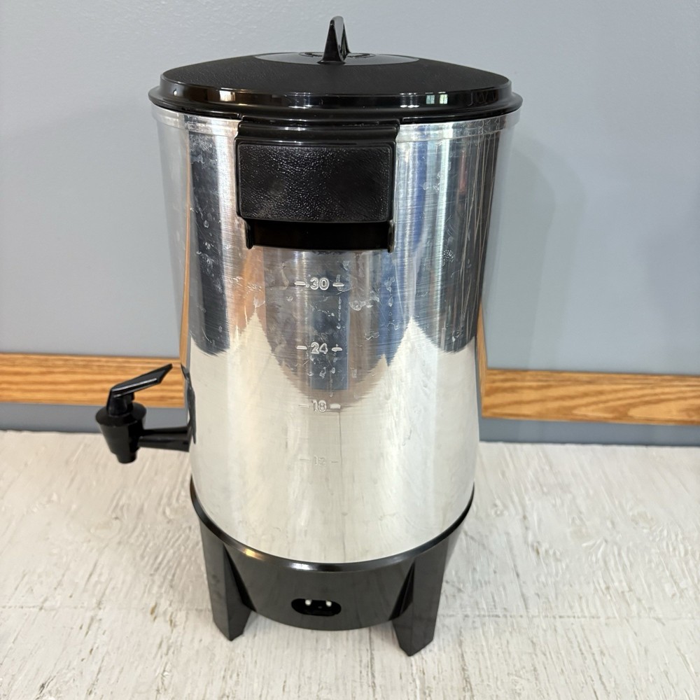 West Bend Party Perk 12-30 Cup Automatic Aluminum Coffee Maker Complete