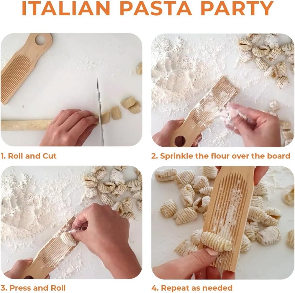 KneadEat Unique Curved Gnocchi Board Paddle,