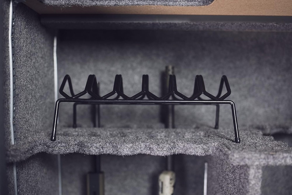 Lockdown Handgun Rack Barrel Up or Muzzle Holder 6 Rack- Up, Black