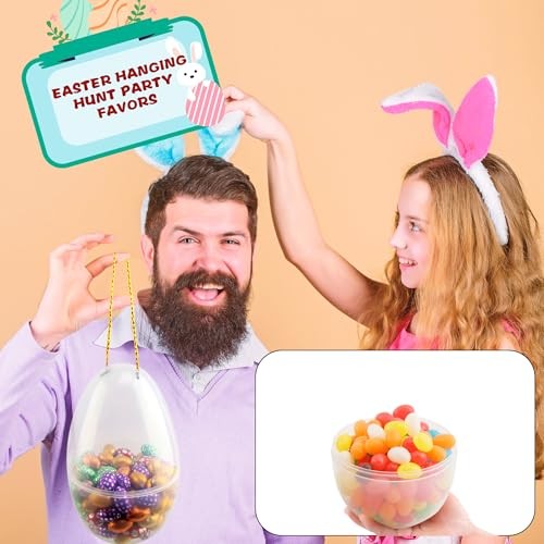 15 Pack 8 Inch Jumbo Easter Eggs Large Empty Fillable Eggs Transparency White