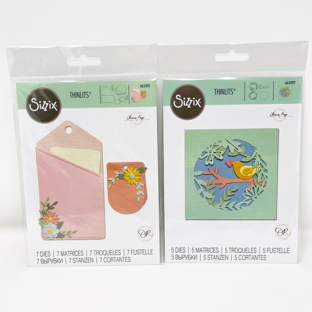 Sizzix Thinlits Spring Scene Interactive Tags Cutting Dies Bundle NEW