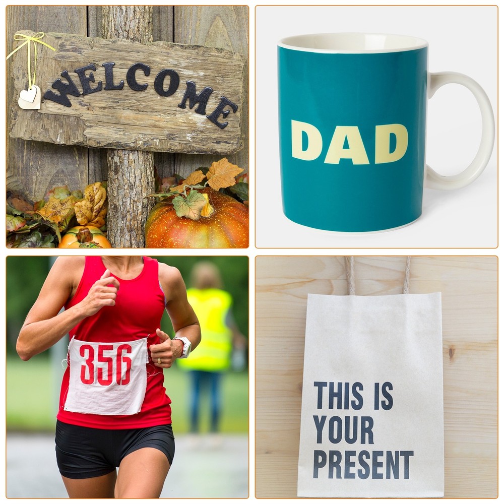 5 Inch Letter Stencils Alphabet Number Stencil Interlocking, White