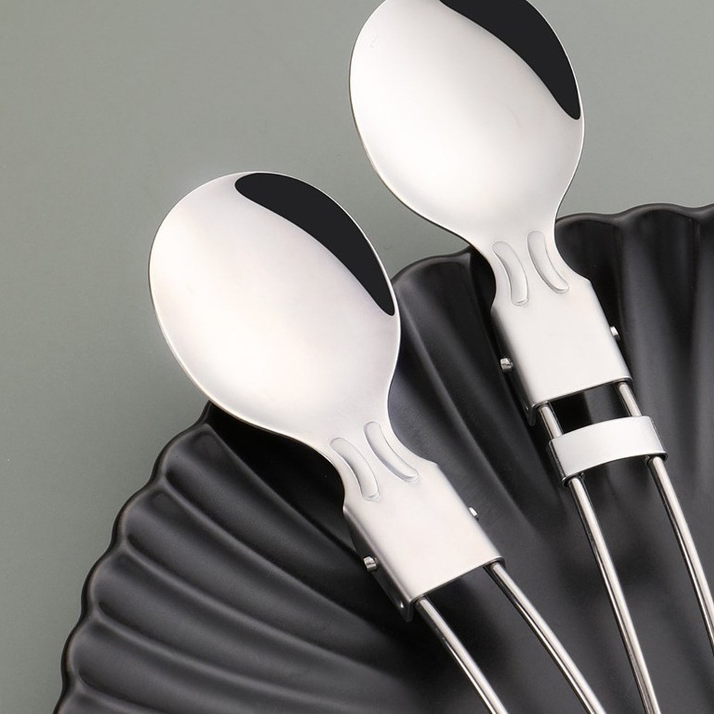304 Stainless Steel Camping Utensil Foldable Spoon