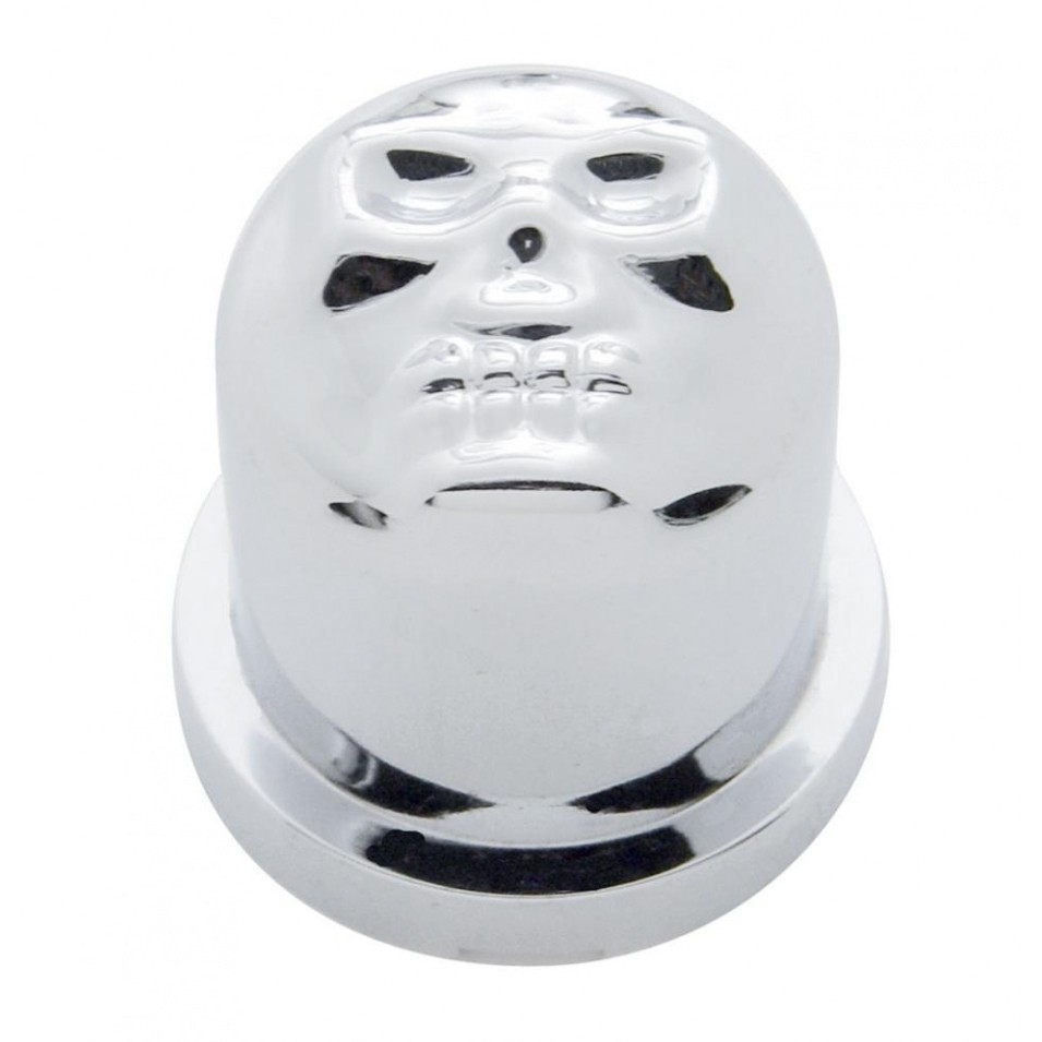 3/4" x 7/8" Chrome Plastic Skull Nut Cover - Push-On (10 Pack)