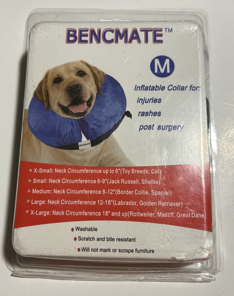 Bencmate Protective Inflatable Collar for Dogs and Cats Medium Blue