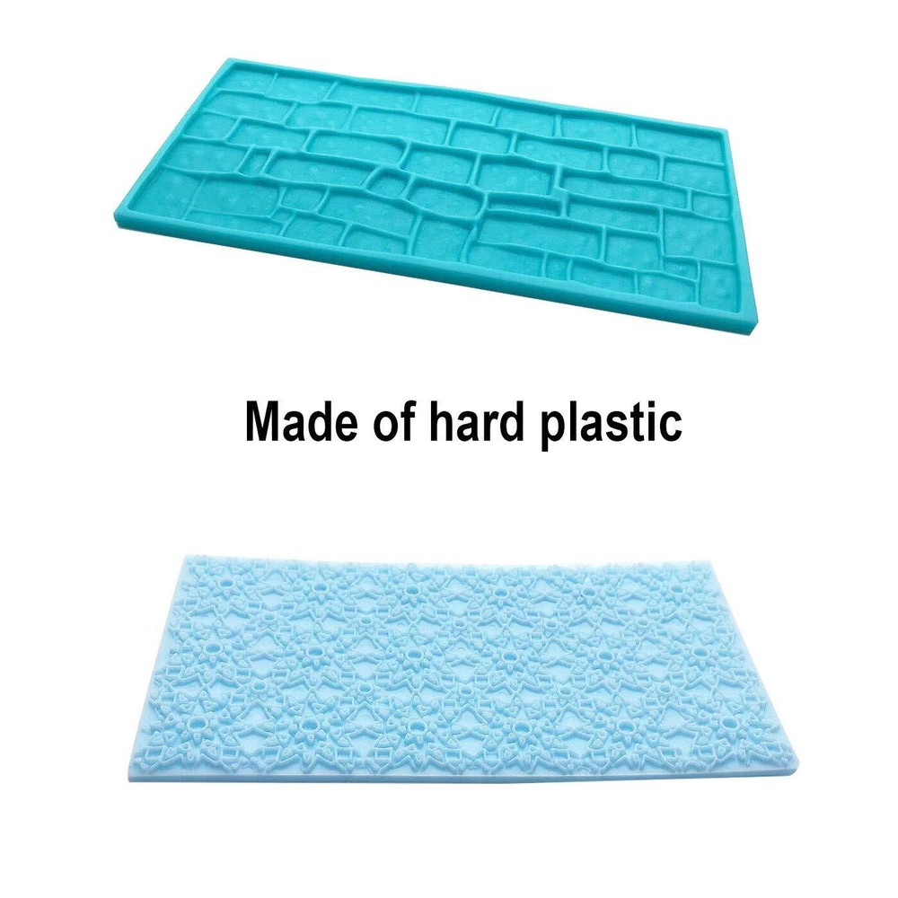 6 Pack Fondant Impression Mat Set Cake Decor Mold Set-Embossed Tree Bark/Flow...
