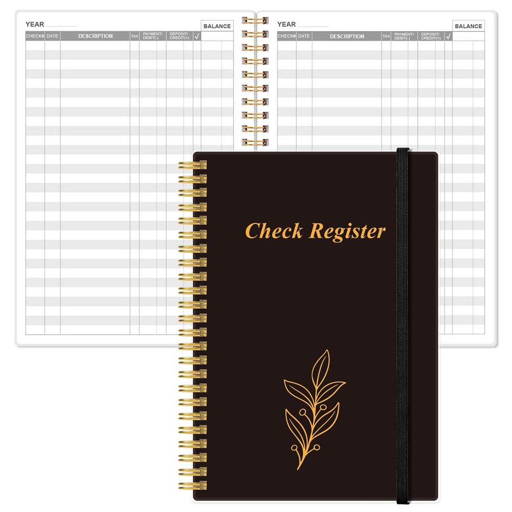 Check Register - A5 Checkbook for Personal Checkbook, Expense Black