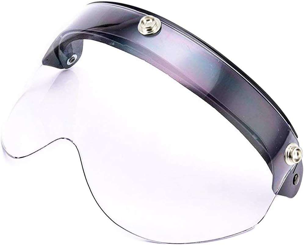 Universal 3-Snap Visor for Open Face Motorcycle Helmet Wind Shield Flip Up Do...