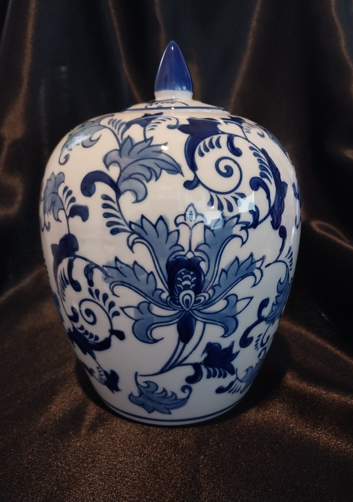 Blue And White Ginger Jar - 9-Inch
