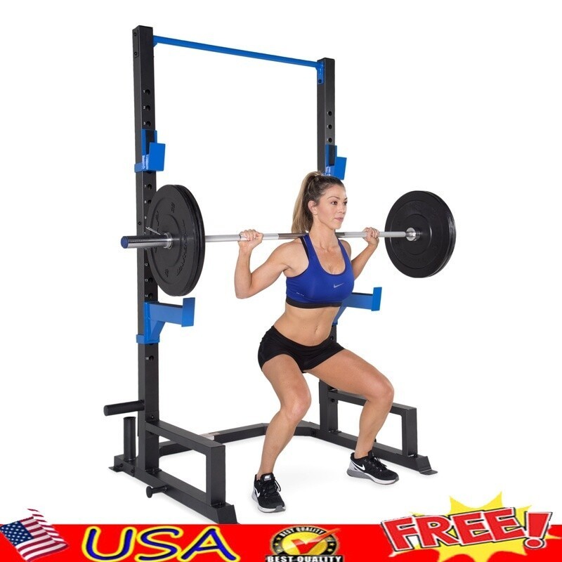 Deluxe Weight Lifting Power Cage Adjustable Multi-Function Steel Gym Rack New