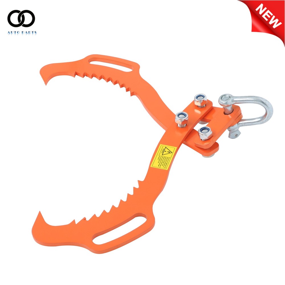 18in Log Lifting Tongs 2 Claw Solid Steel Log Grapple Swivel Log Tools