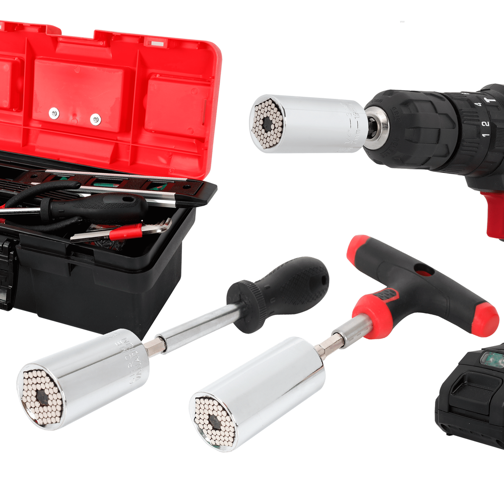 Universal socket with drill adapter, suitable for 1/4-3/4"
