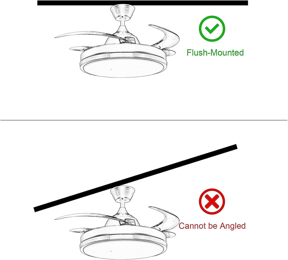 42” Retractable Ceiling Fan with Lights, Bluetooth, Alexa & Google Control