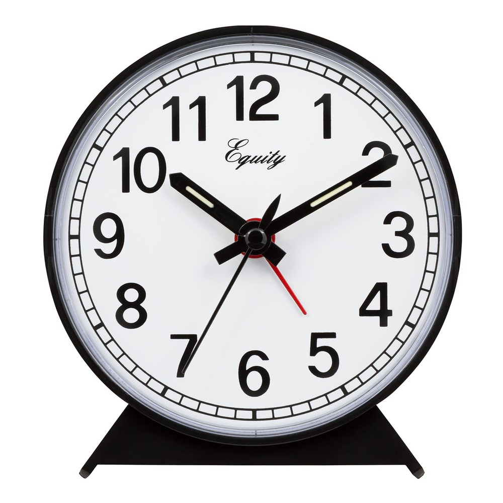 Equity 14075 Black Analog Wind-Up Alarm Clock Small,