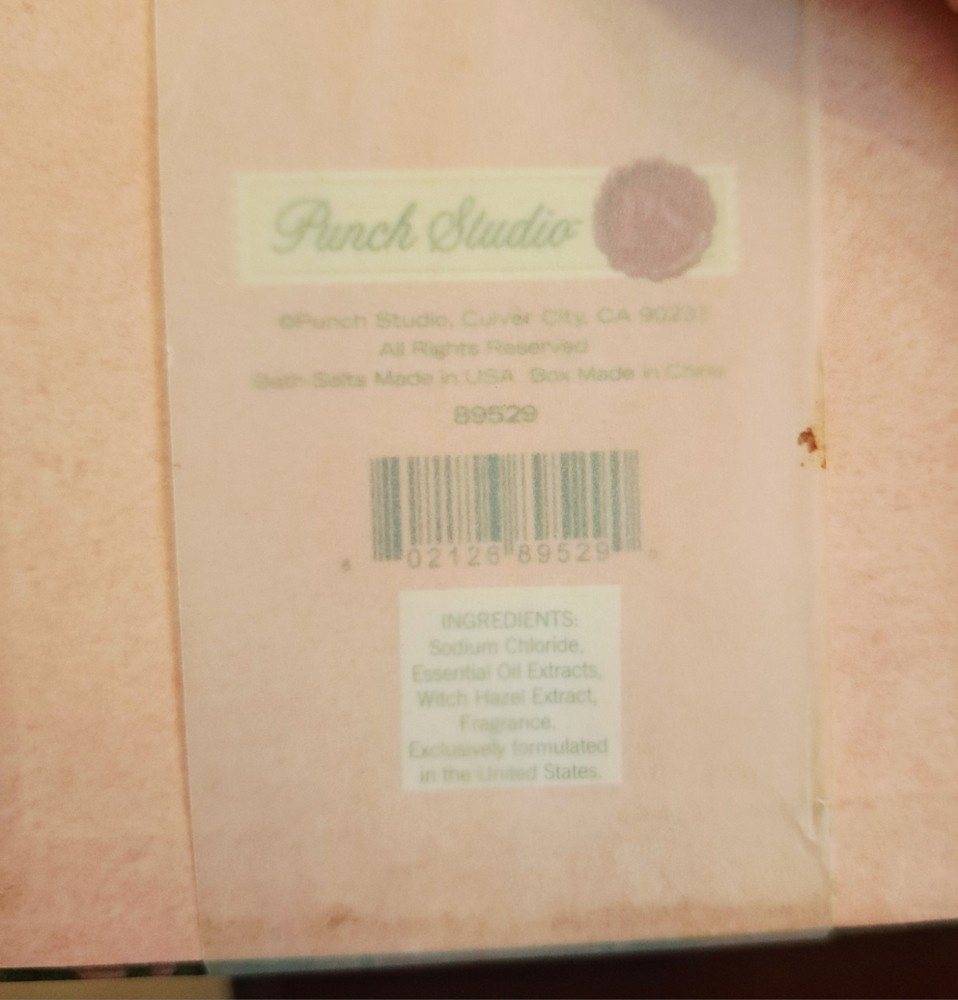 Punch Studio Verbena Scented Bath Salts New Keepsake Box