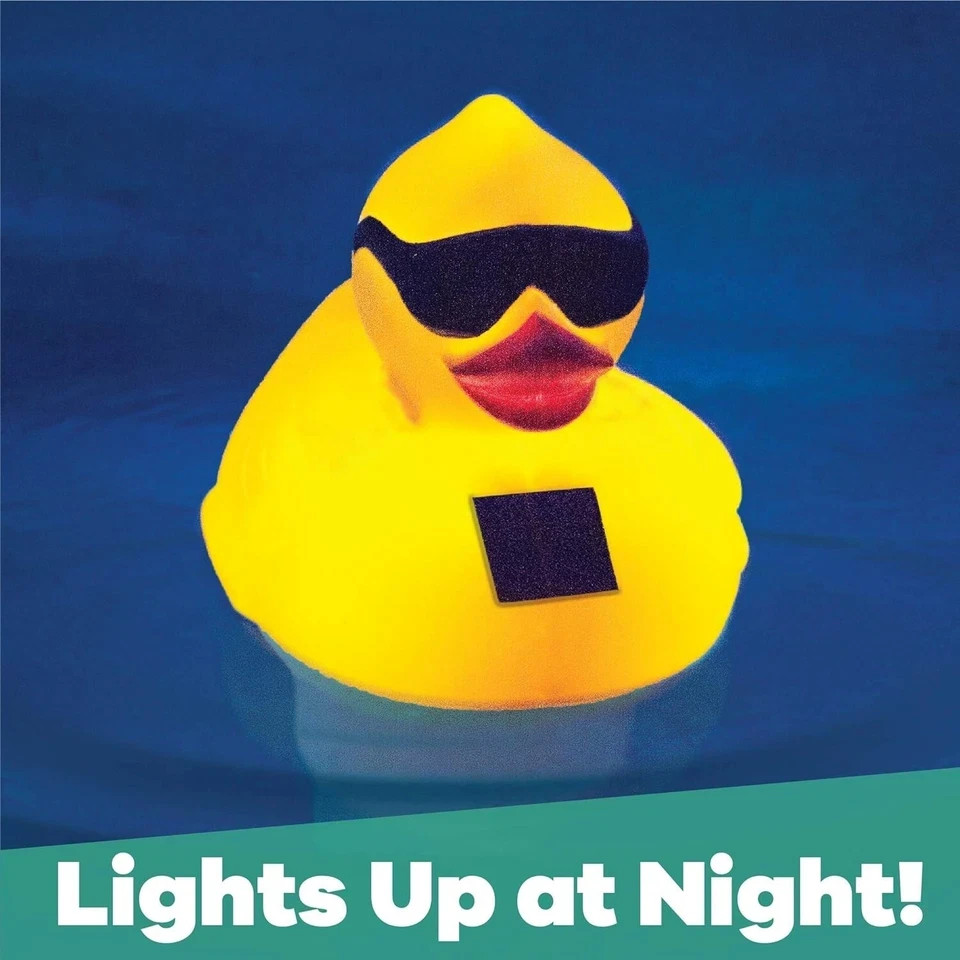 Solar Light-Up Derby Duck Pool Chlorine Dispenser – Medium Size Float