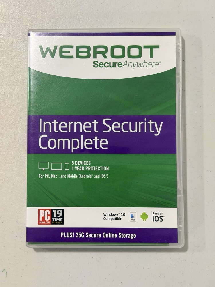 Webroot SecureAnywhere Internet Security Complete CD, 5 Devices, PC Mac