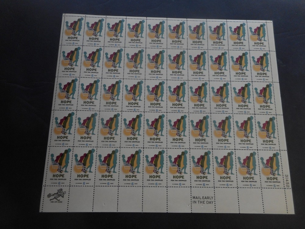 Scott 1385, 6 cent, Hope for the Crippled, Sheet