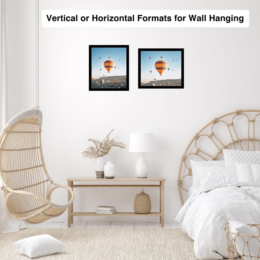10x12 Black Picture Frame, Wall Mounting Horizontally or Vertically