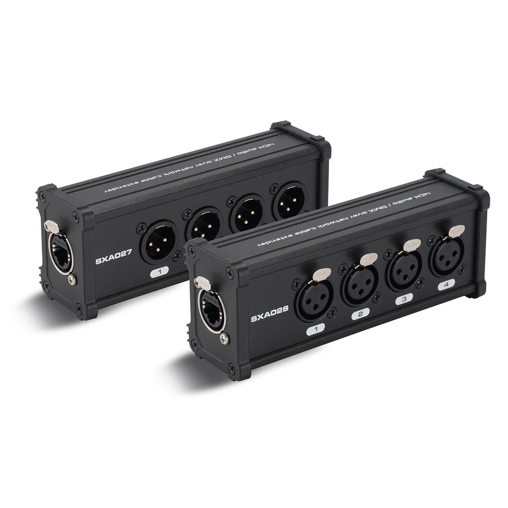 2 Pack 4 Channel 3 Pin Multi Network XLR Cable Breakout, XLR to RJ45 Ethercon...