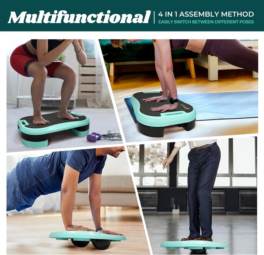 Basic Steppers for Exercise at Home, Aerobic Steppers, Exercise Step Platform wi