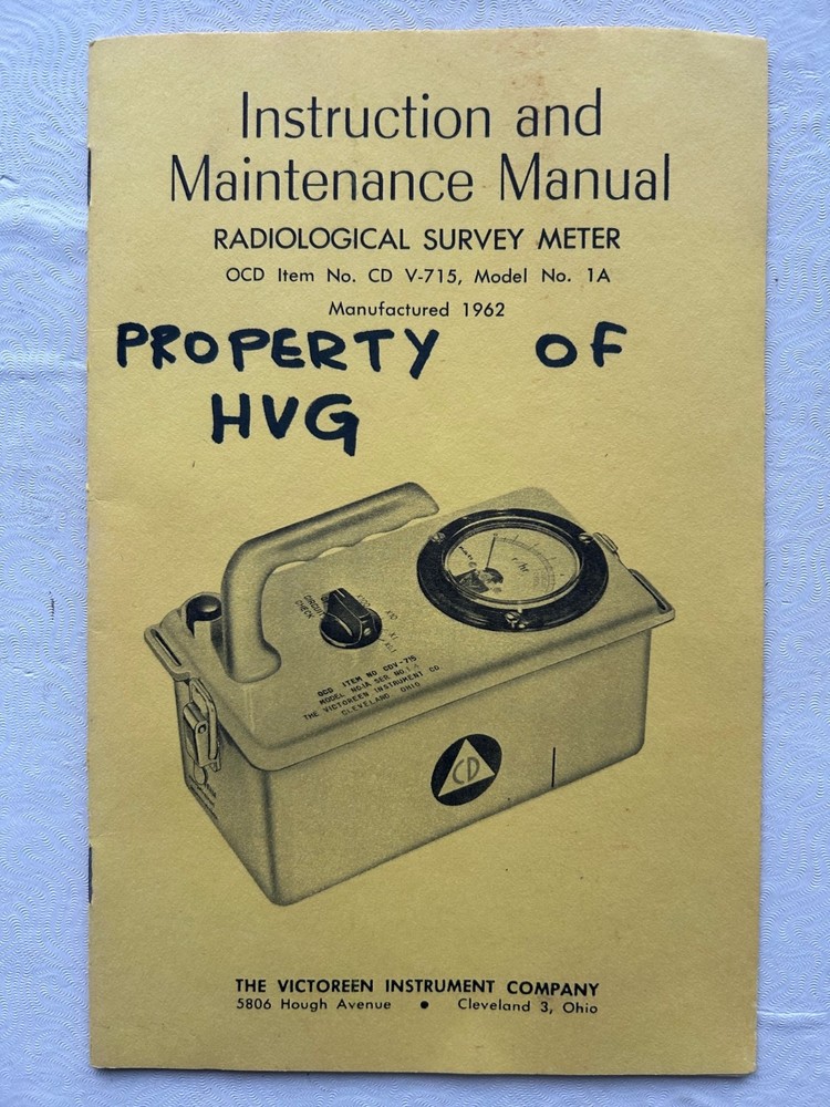 Victoreen CD V-715 Radiological Survey Meter Manual