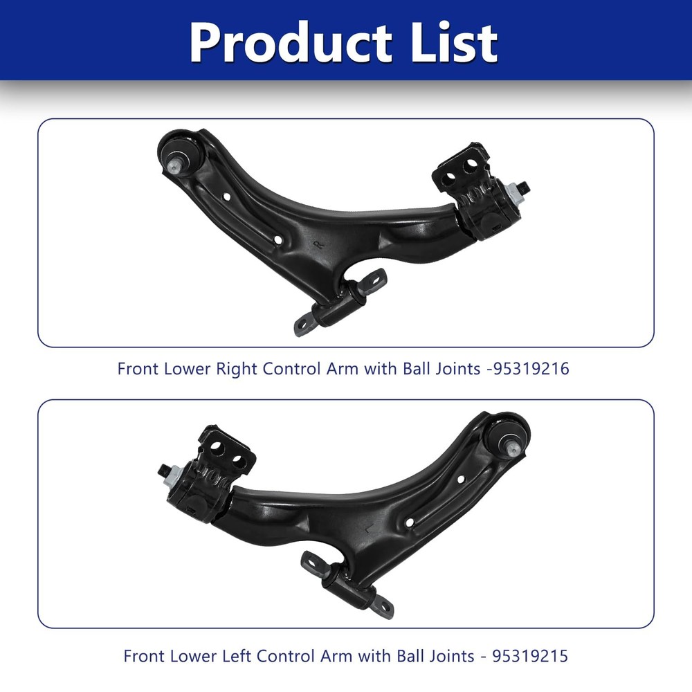 Front Lower Left Right Control Arms Ball Joint for 2013-2015 Spark 2 Pcs