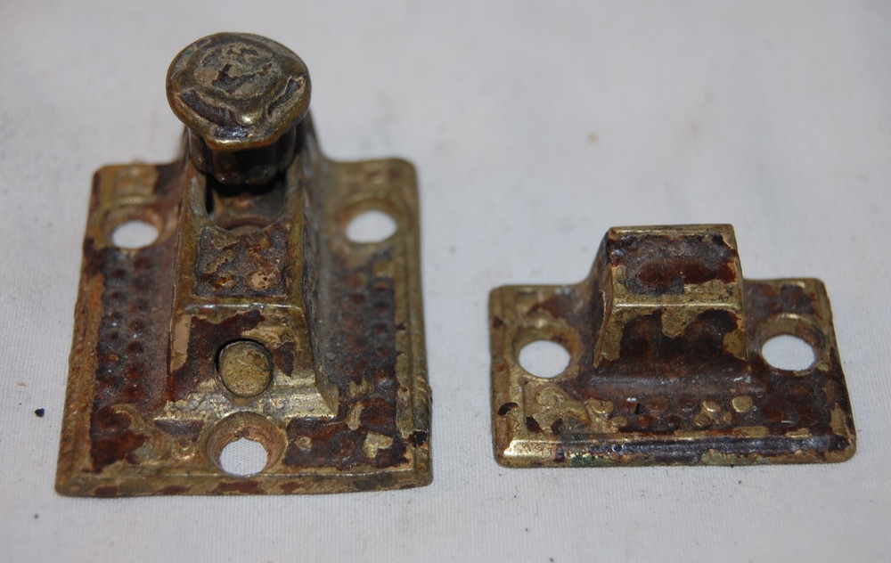 Ornate Antique Victorian Brass Cupboard Latch