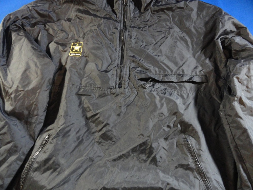 US ARMY MILITARY BLACK PULLOVER WINDBREAK RAIN SNOW THREE SEASON JACKET M