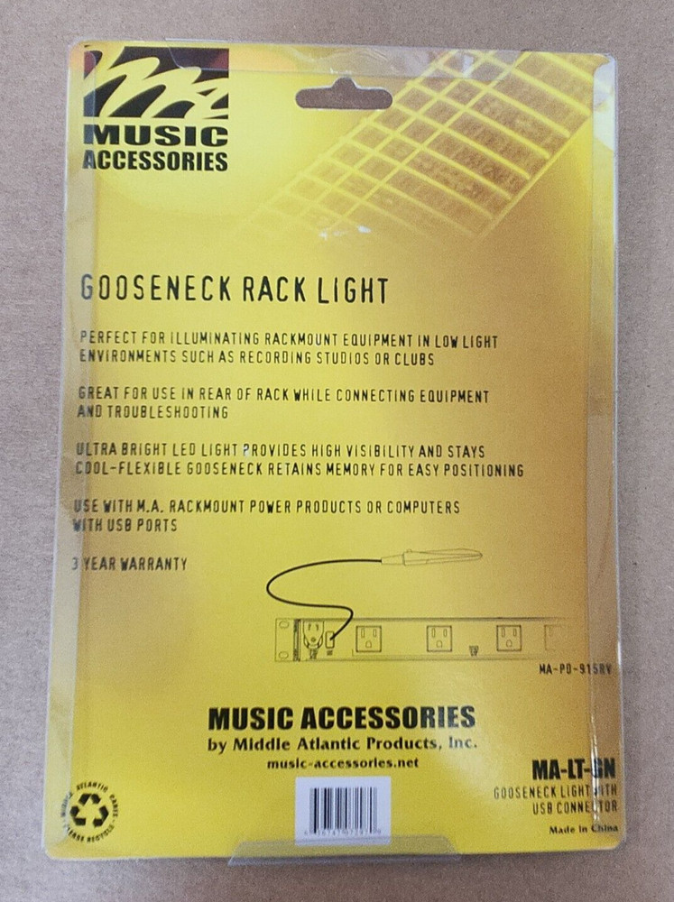 Middle Atlantic MA-LT-GN, USB connector Gooseneck Light