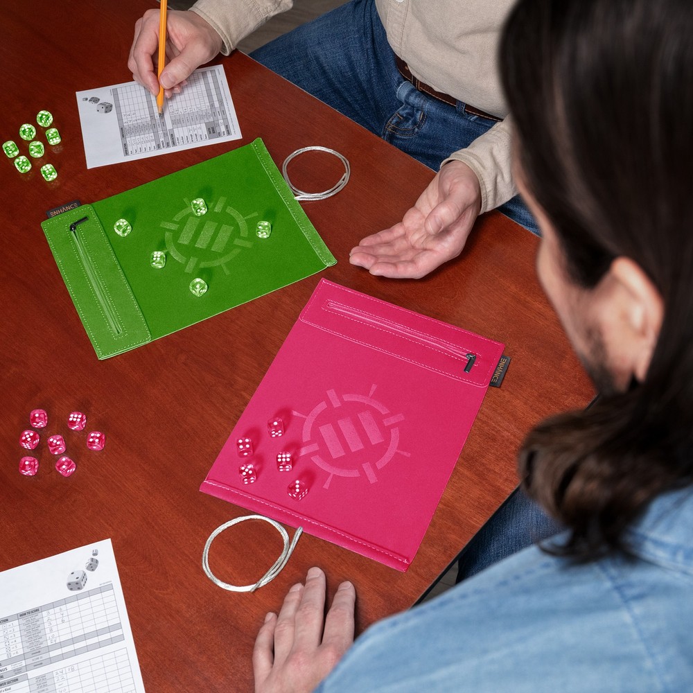ENHANCE Roll on a Scroll™ Dice Rolling Mat & 12pc 6 Sided Dice Set