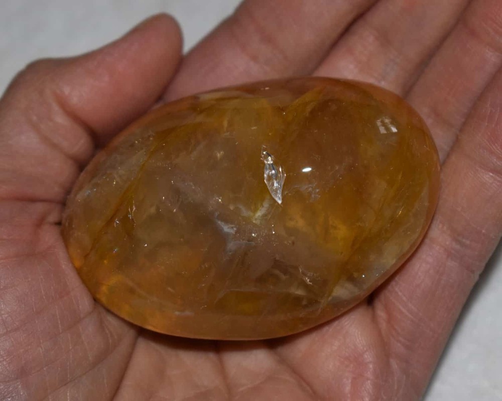 Yellow Hematoid Quartz Palm Stone #14