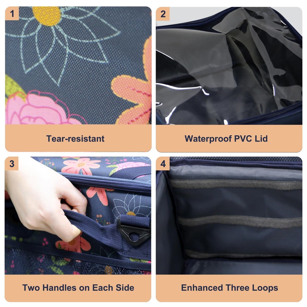 49L Camping Organizer Bag with 2 Removable Storage Cubes, Waterproof Foldable...