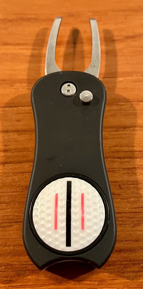 Pitchfork Pop Out Switchblade Alignment Golf Ball Marker Divot Repair Tool