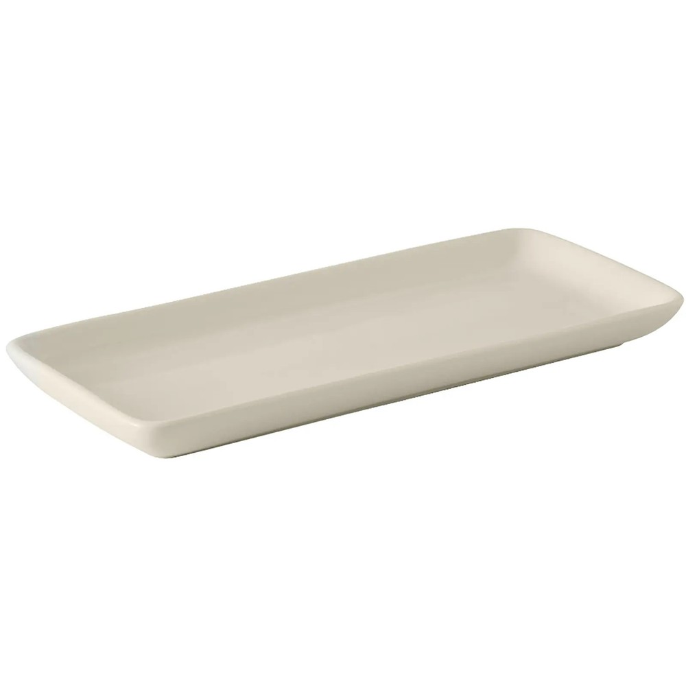 Tuxton China Inc DuraTux 11-1/2" Eggshell Ceramic Rectangular Tray - 1 Doz