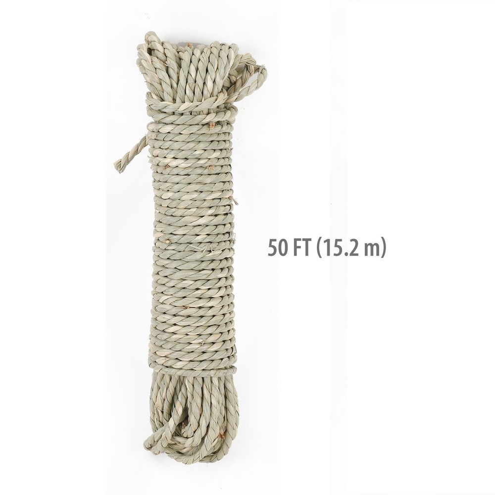 2 Pack 50ft Grass Rope Brown 18 Lb Working Load Limit Perfect for Crafting