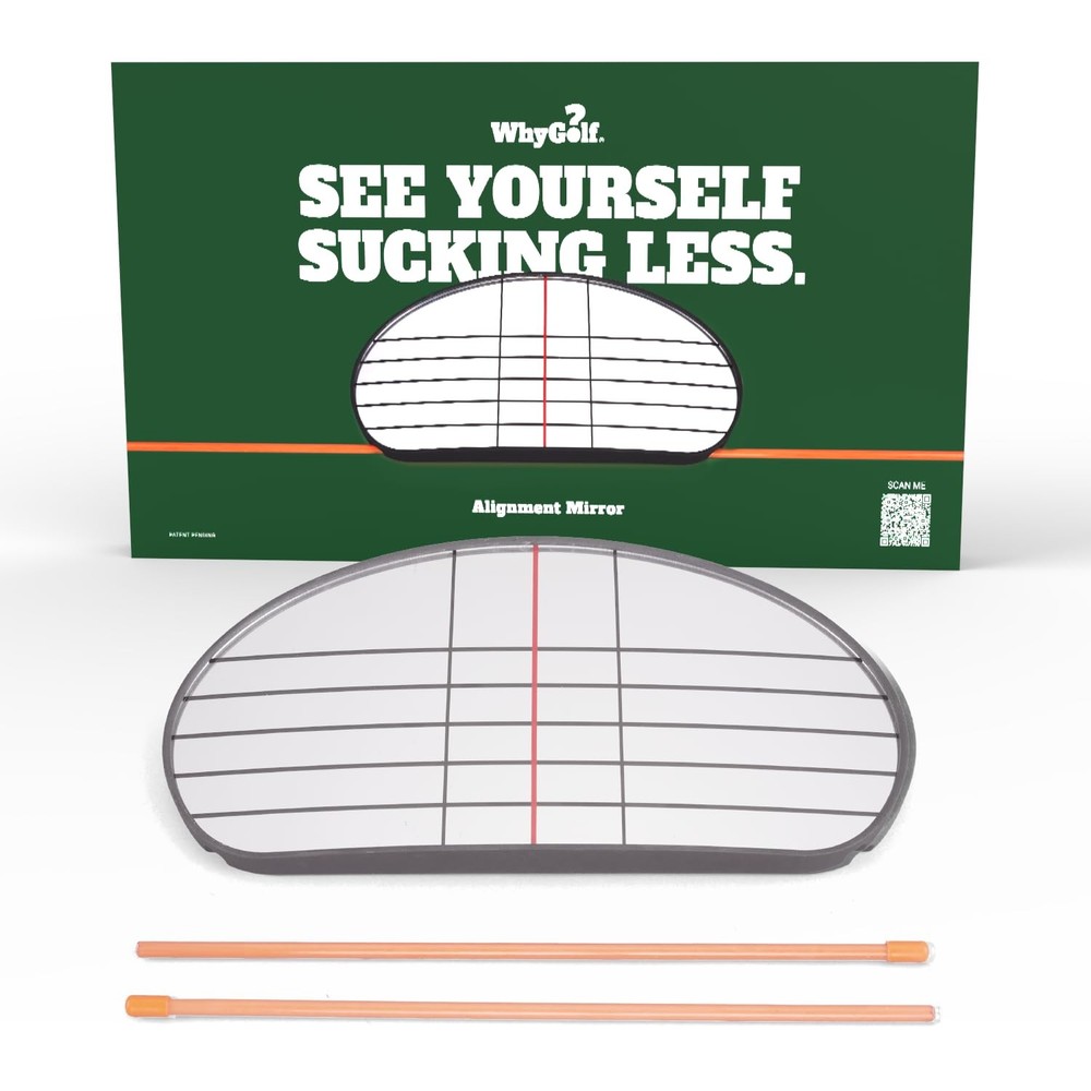 WHYGOLF Alignment Mirror with 2 Rods, Portable Golf Training Aid for Swing and