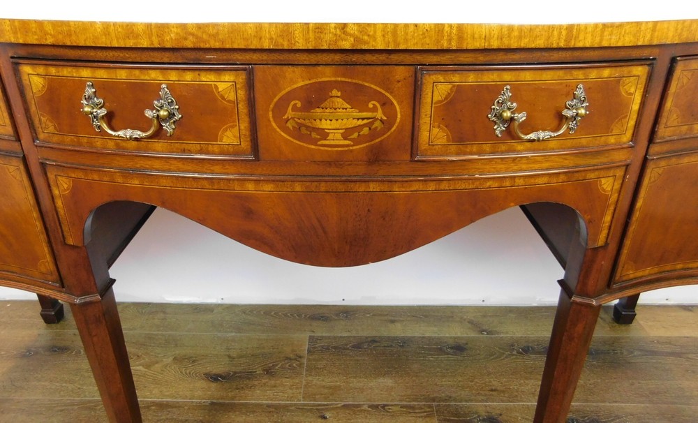 72" Lloyd Buxton Mahogany Serpentine Front Sideboard/Buffet Cabinet